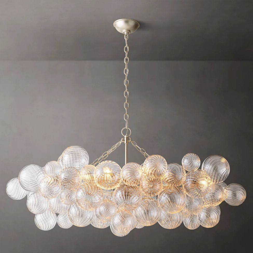 Dorian Swirled Glass Linear Chandelier 51"