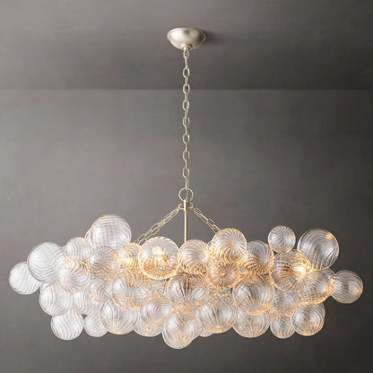 Dorian Swirled Glass Linear Chandelier 51"