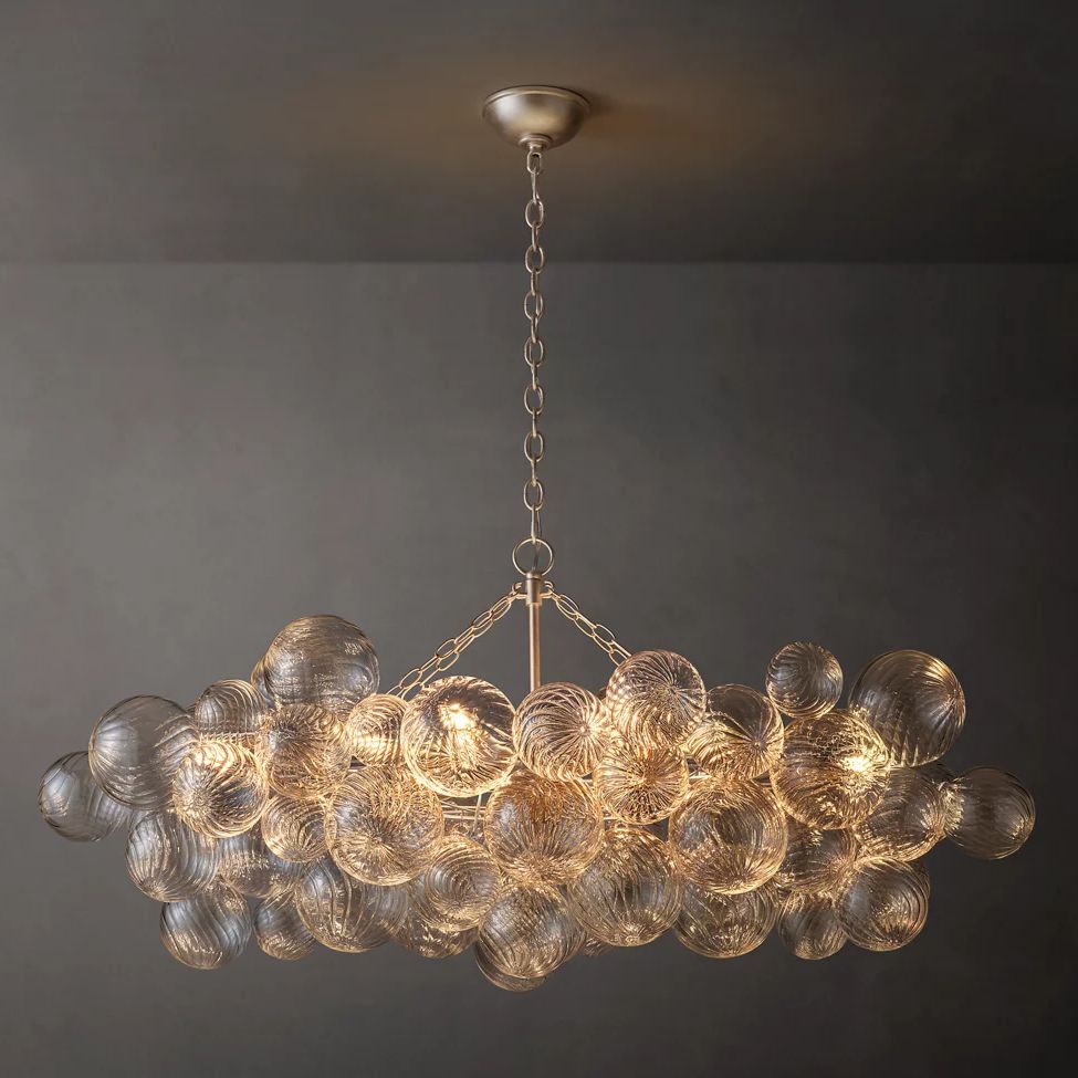 Dorian Swirled Glass Linear Chandelier 51"