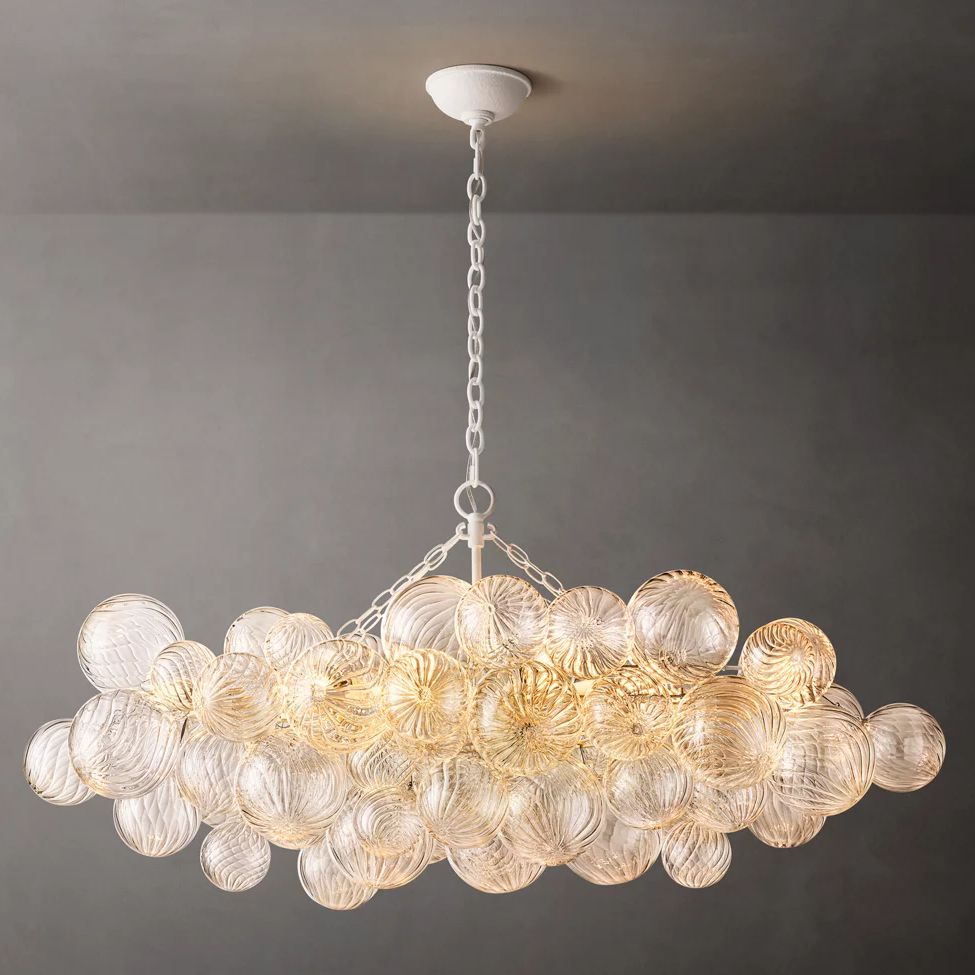 Dorian Swirled Glass Linear Chandelier 51"