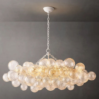 Dorian Swirled Glass Linear Chandelier 51"