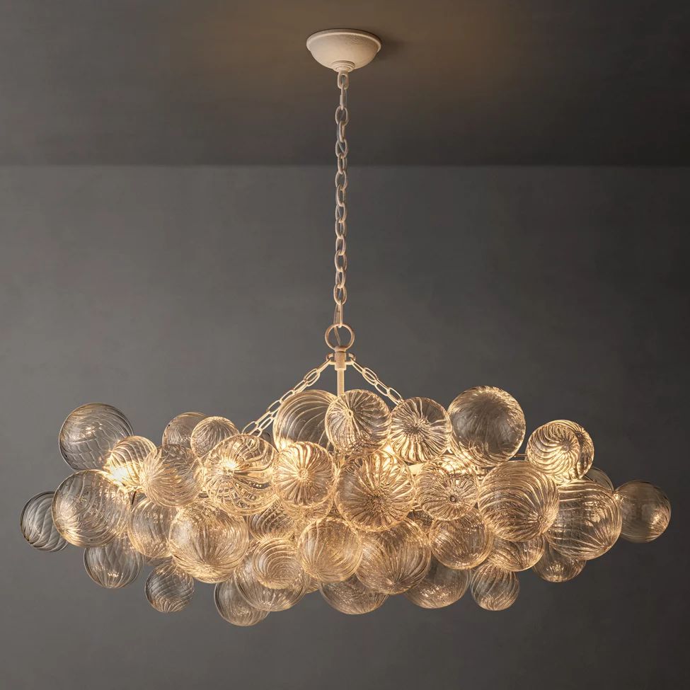Dorian Swirled Glass Linear Chandelier 51"
