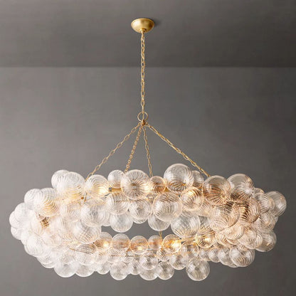 Dorian Swirled Glass Ring Chandelier 63"