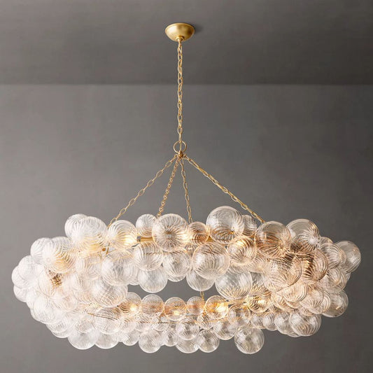 Dorian Swirled Glass Ring Chandelier 63"