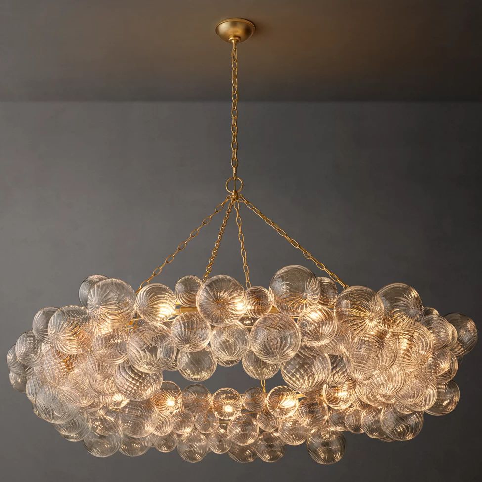 Dorian Swirled Glass Ring Chandelier 63"