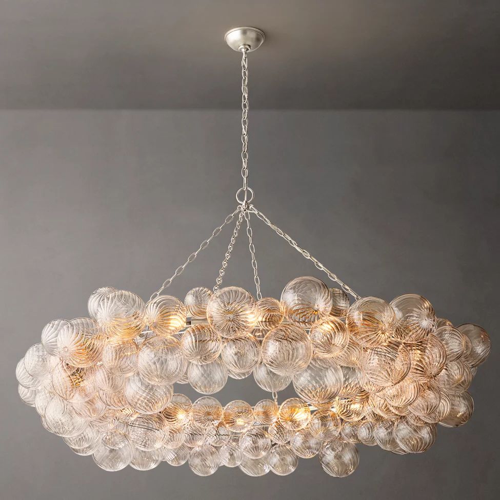 Dorian Swirled Glass Ring Chandelier 63"