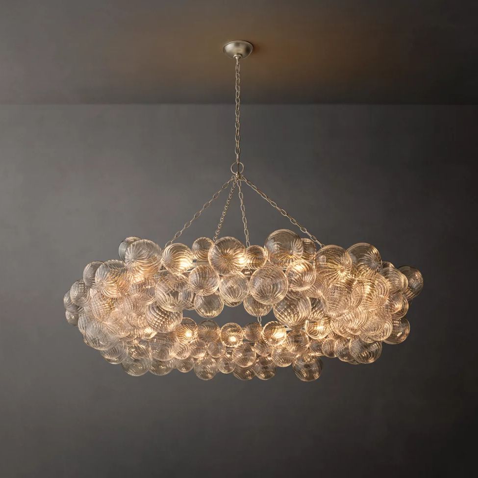Dorian Swirled Glass Ring Chandelier 63"