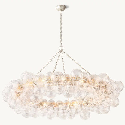 Dorian Swirled Glass Ring Chandelier 63"