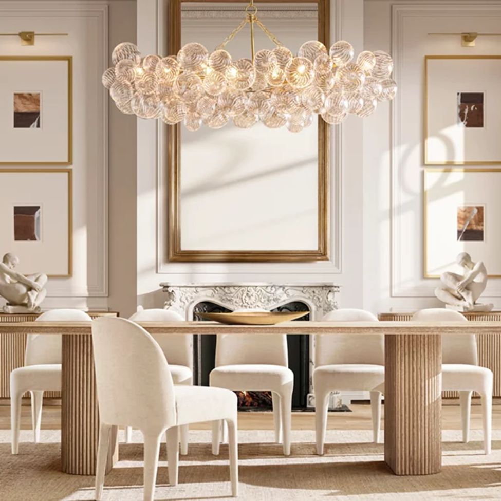 Dorian Swirled Glass Ring Chandelier 54"