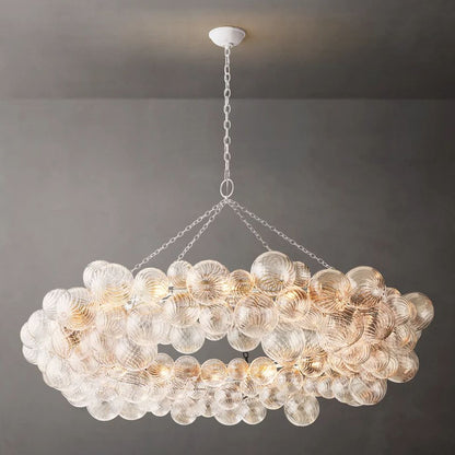 Dorian Swirled Glass Ring Chandelier 63"