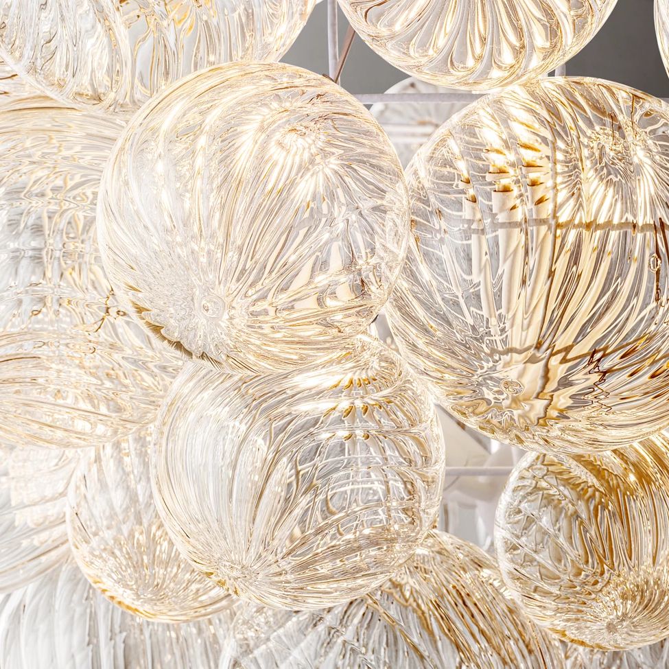 Dorian Swirled Glass Ring Chandelier 63"