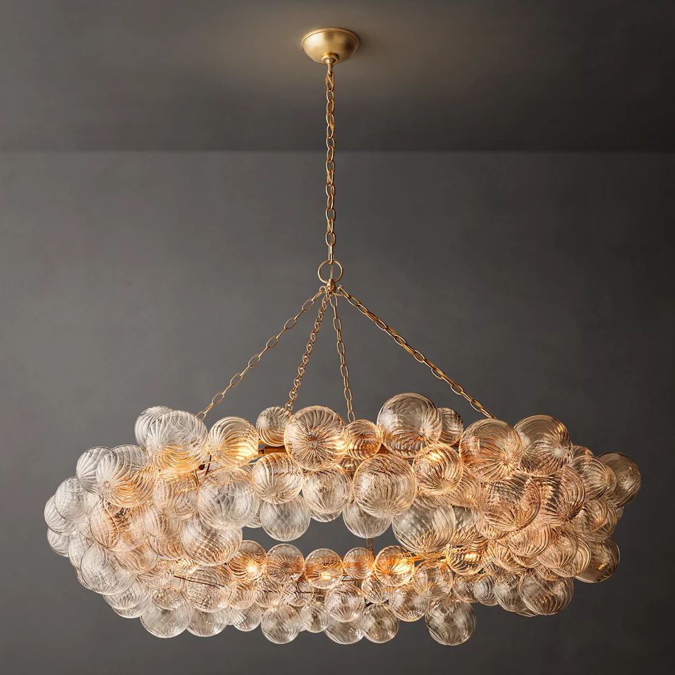 Dorian Swirled Glass Ring Chandelier 54"