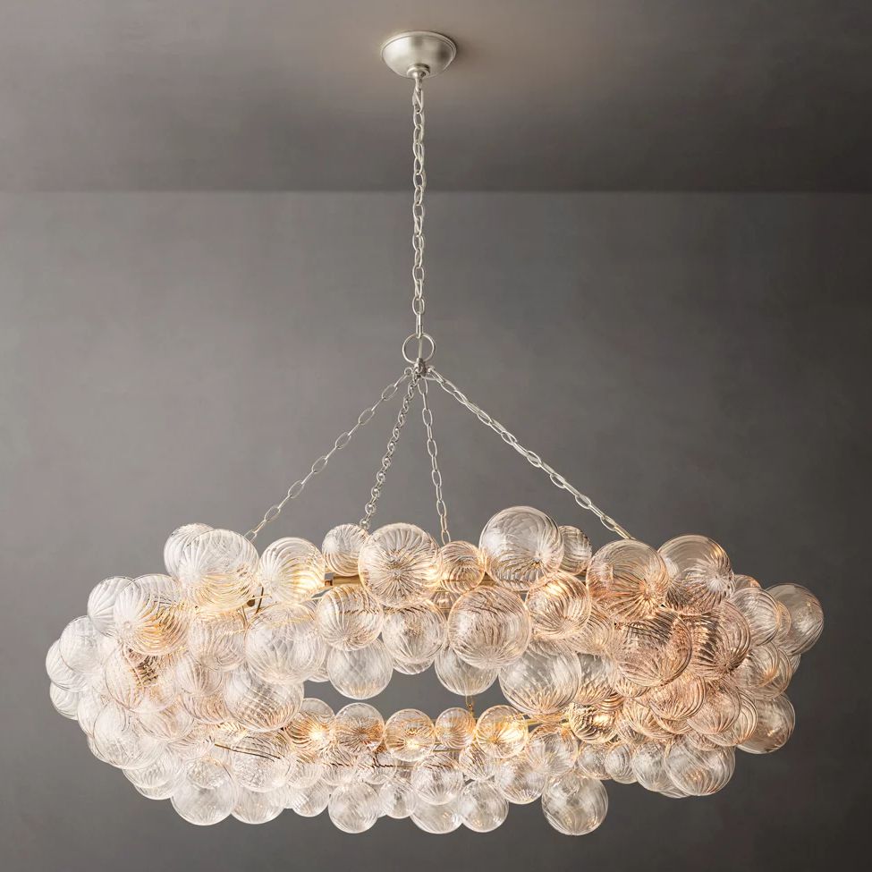Dorian Swirled Glass Ring Chandelier 54"