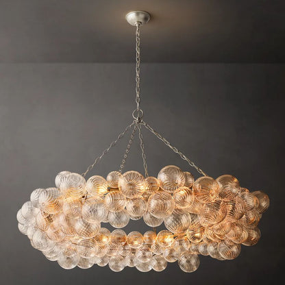 Dorian Swirled Glass Ring Chandelier 54"