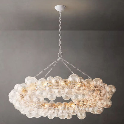 Dorian Swirled Glass Ring Chandelier 54"
