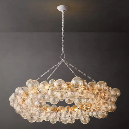 Dorian Swirled Glass Ring Chandelier 54"