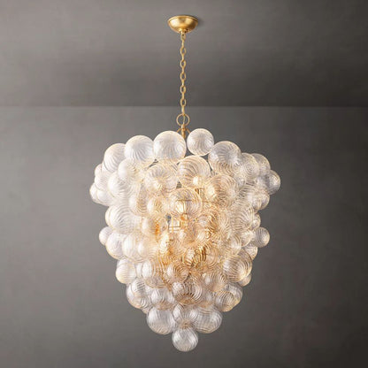 Dorian Swirled Glass Entry Chandelier 36"