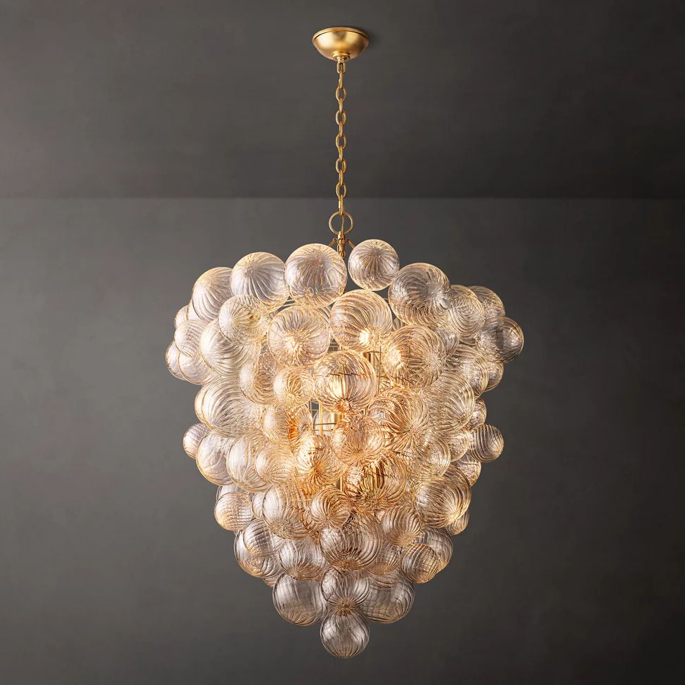 Dorian Swirled Glass Entry Chandelier 36"