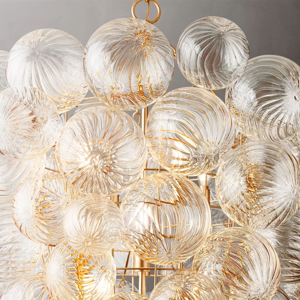 Dorian Swirled Glass Entry Chandelier 36"
