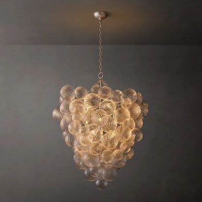 Dorian Swirled Glass Entry Chandelier 36"