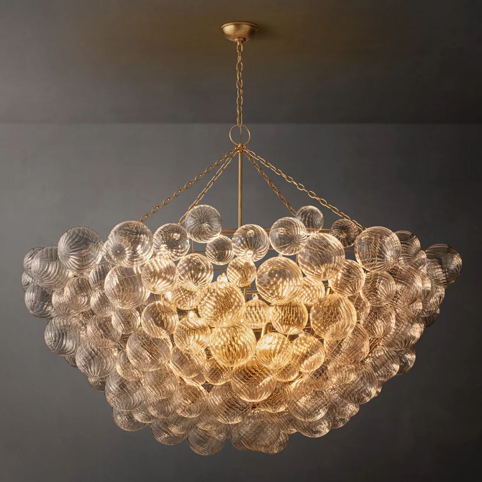 Dorian Swirled Glass Round Chandelier 66"