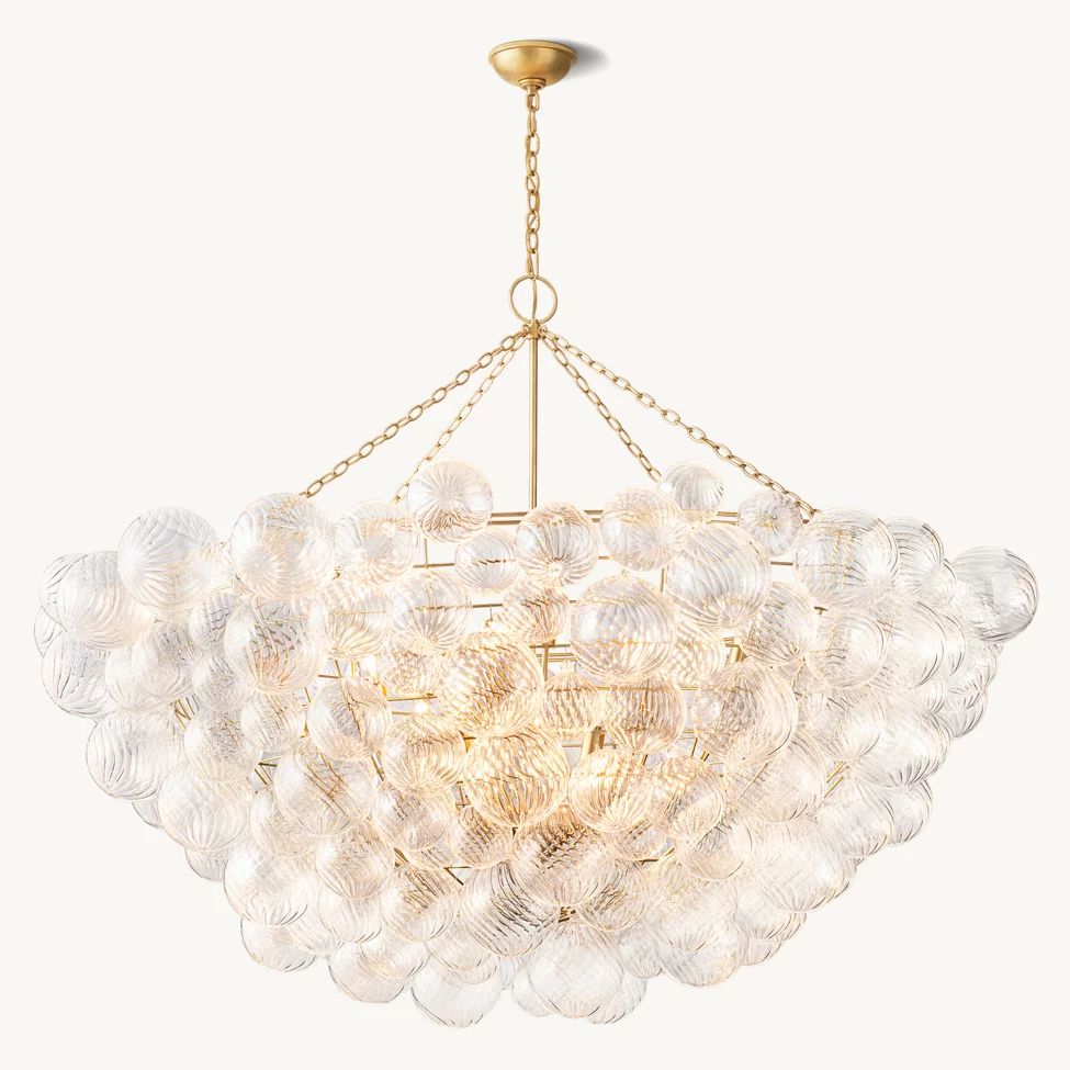 Dorian Swirled Glass Round Chandelier 66"