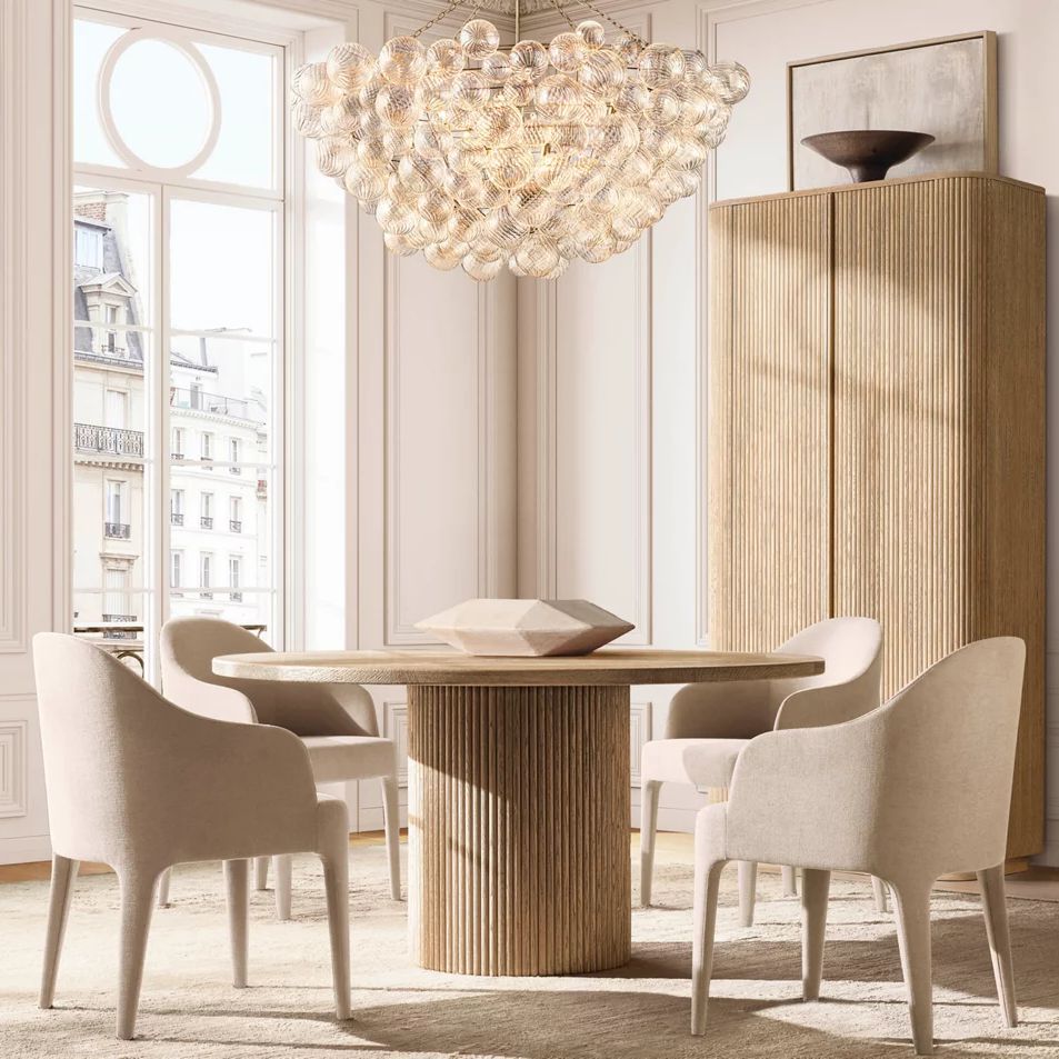 Dorian Swirled Glass Round Chandelier 56"
