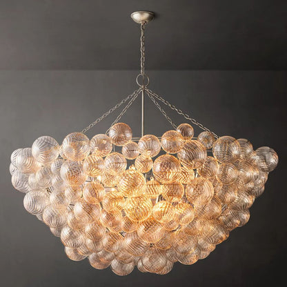 Dorian Swirled Glass Round Chandelier 66"