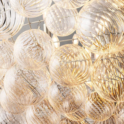 Dorian Swirled Glass Round Chandelier 66"