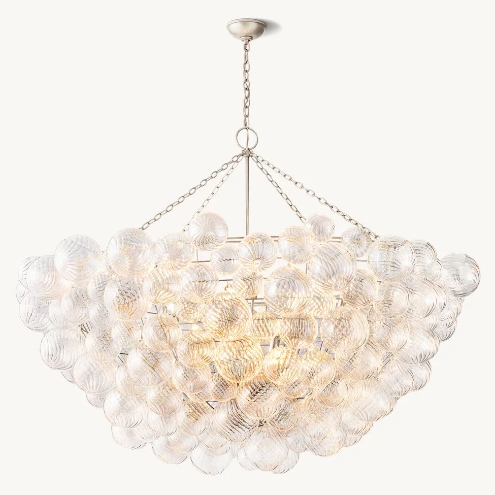 Dorian Swirled Glass Round Chandelier 66"