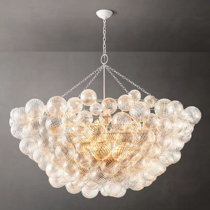 Dorian Swirled Glass Round Chandelier 66"