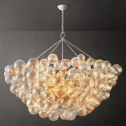 Dorian Swirled Glass Round Chandelier 66"