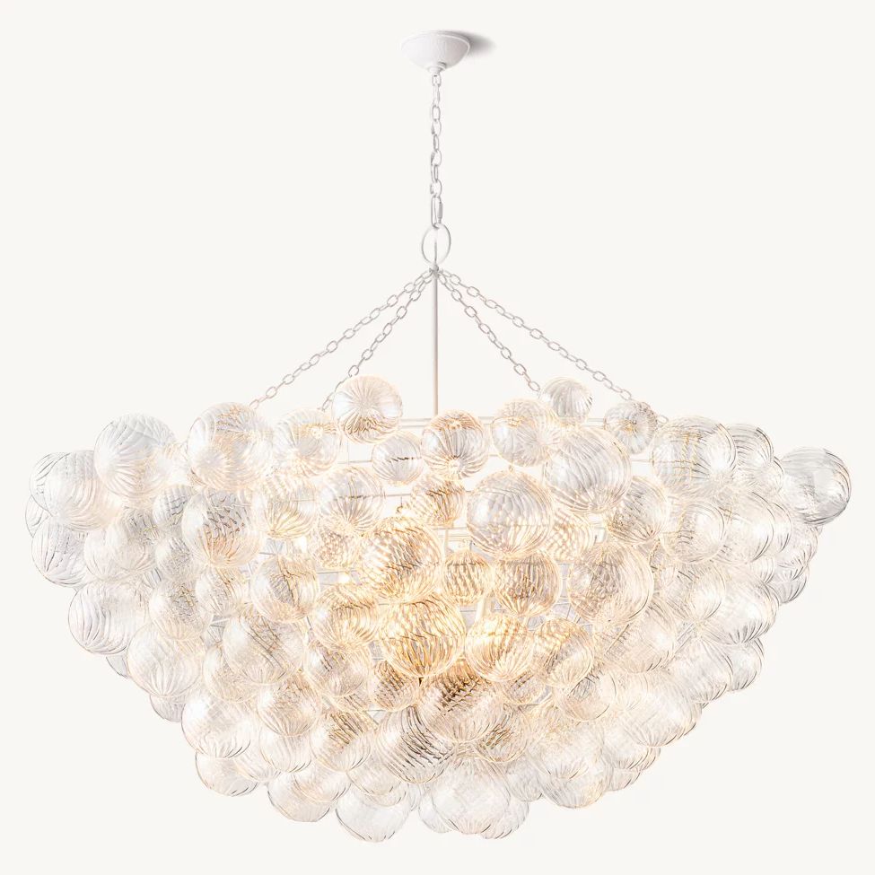 Dorian Swirled Glass Round Chandelier 66"