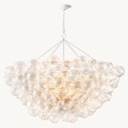 Dorian Swirled Glass Round Chandelier 66"