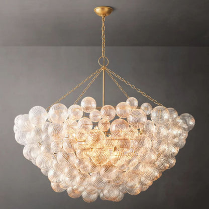Dorian Swirled Glass Round Chandelier 56"