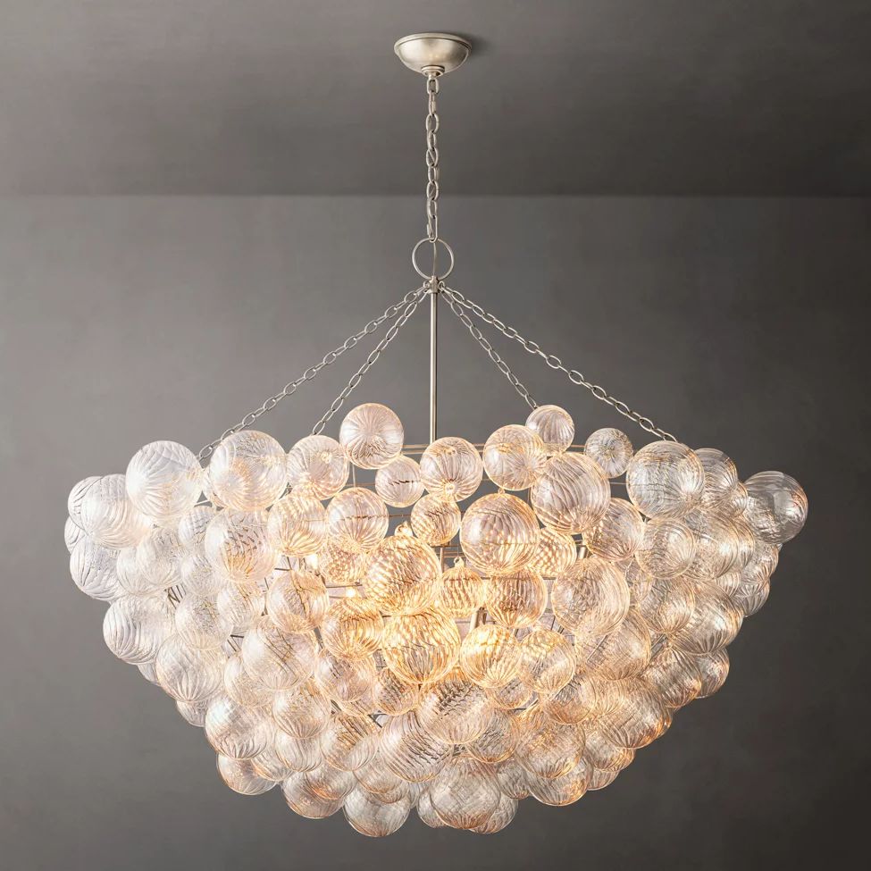 Dorian Swirled Glass Round Chandelier 56"