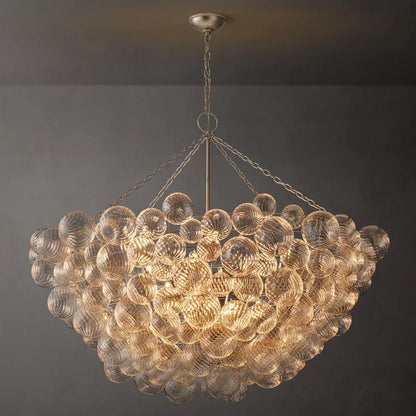 Dorian Swirled Glass Round Chandelier 56"