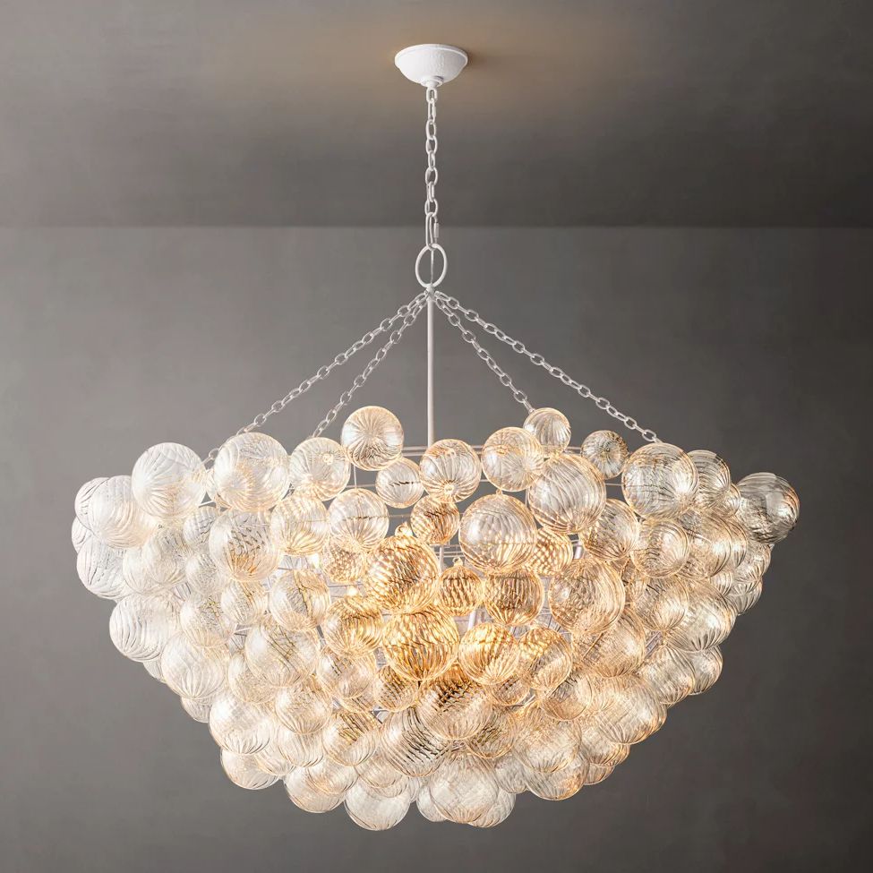 Dorian Swirled Glass Round Chandelier 56"