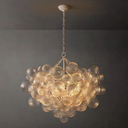 Dorian Swirled Glass Round Chandelier 33"