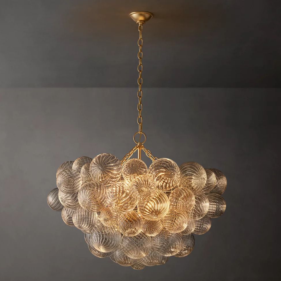 Dorian Swirled Glass Round Chandelier 33"