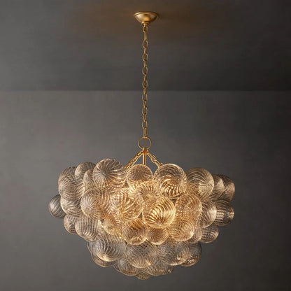 Dorian Swirled Glass Round Chandelier 33"