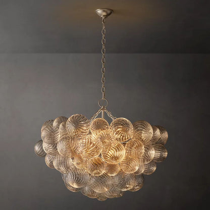 Dorian Swirled Glass Round Chandelier 33"