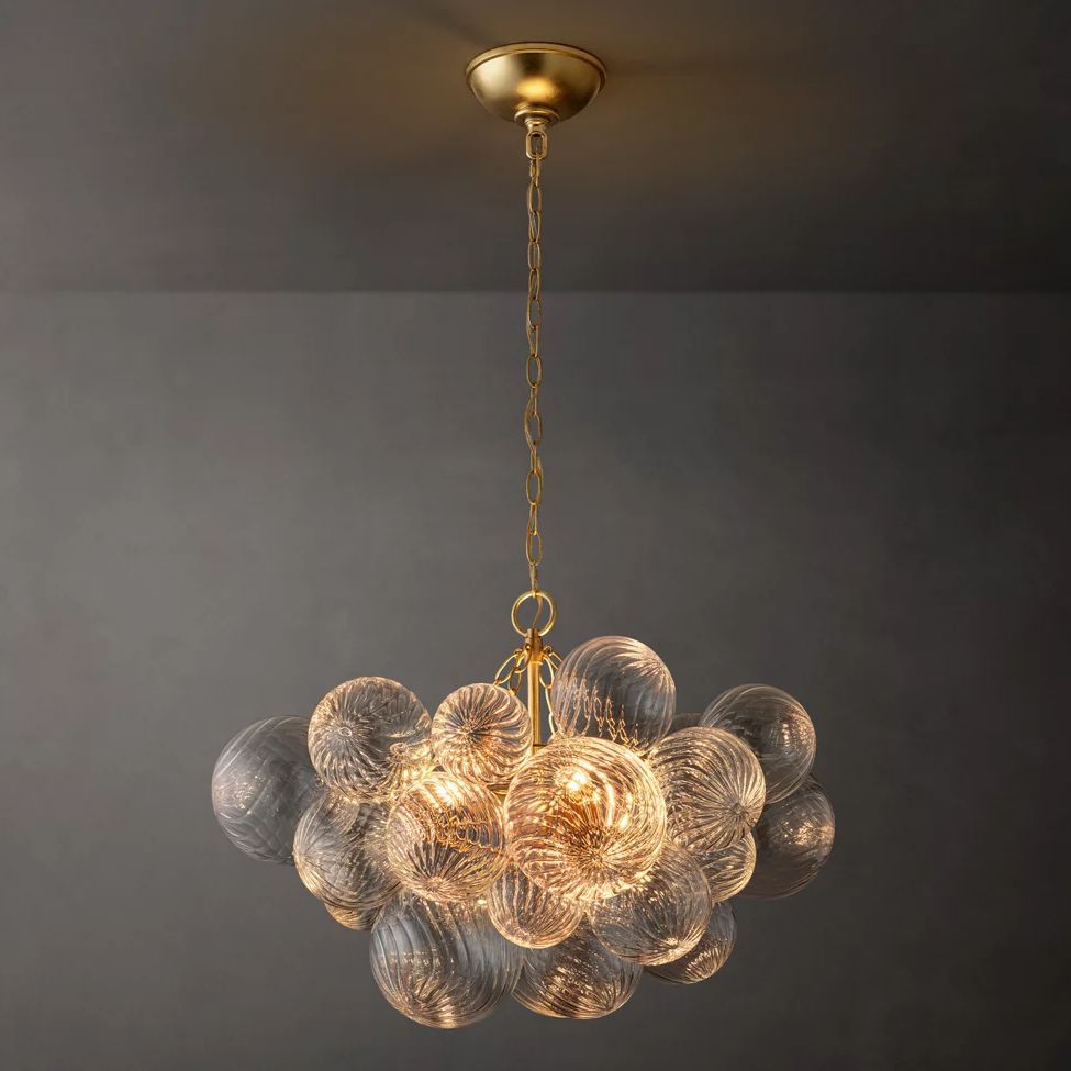 Dorian Swirled Glass Round Chandelier 24"