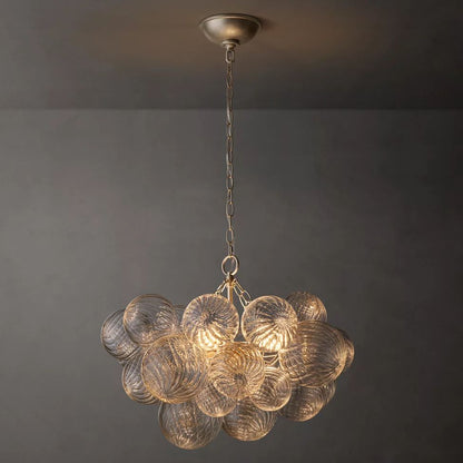 Dorian Swirled Glass Round Chandelier 24"