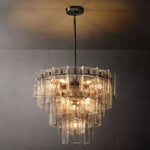 Lattice Module Glass Tiered Round Chandelier 36"