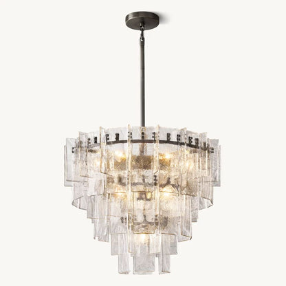 Lattice Module Glass Tiered Round Chandelier 36"