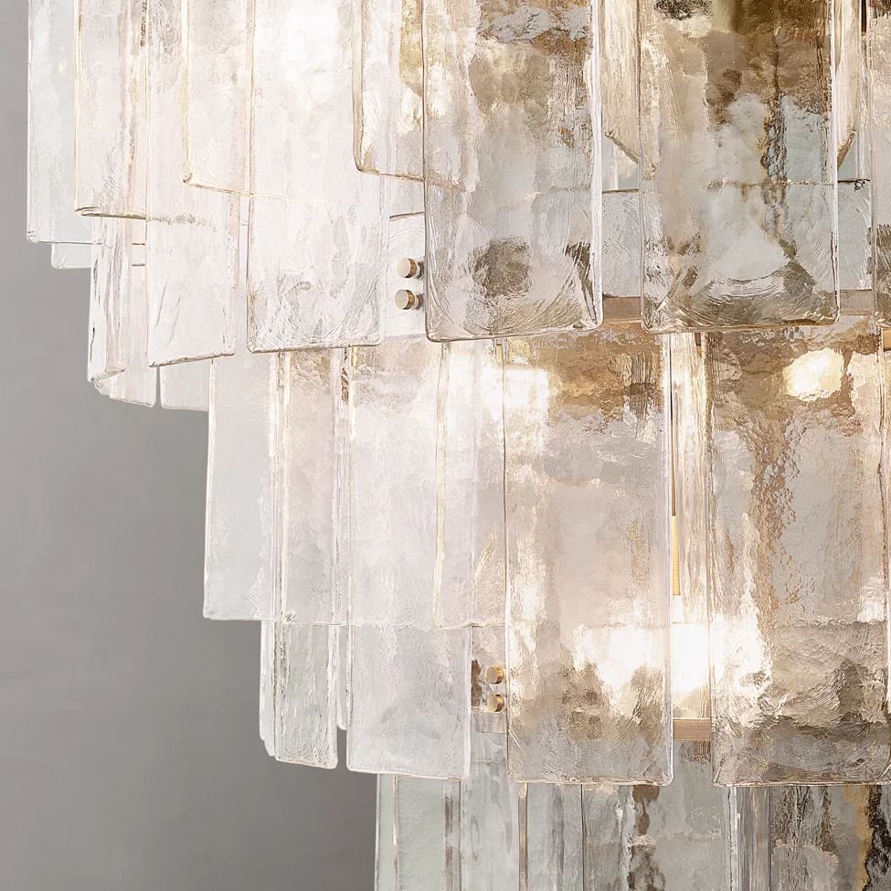 Lattice Module Glass Tiered Round Chandelier 47"