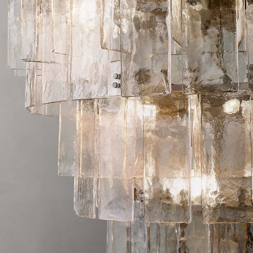 Lattice Module Glass Tiered Round Chandelier 47"