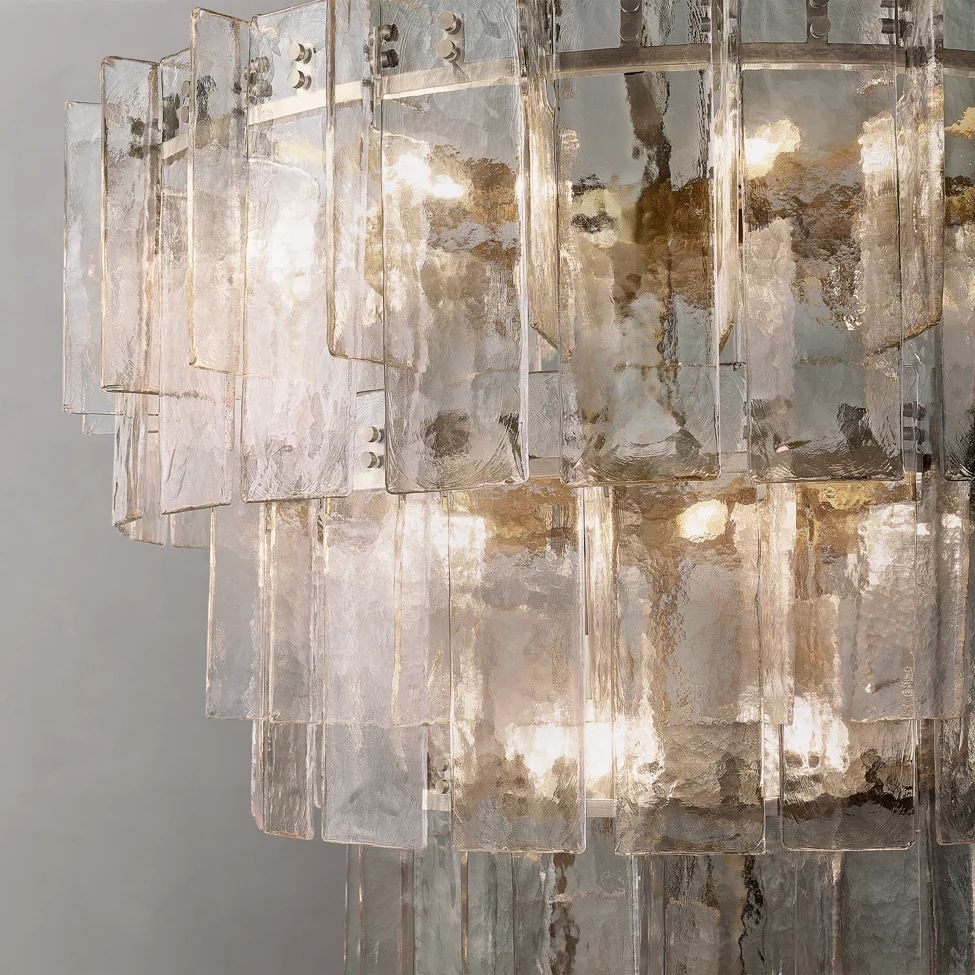 Lattice Module Glass Tiered Round Chandelier 47"