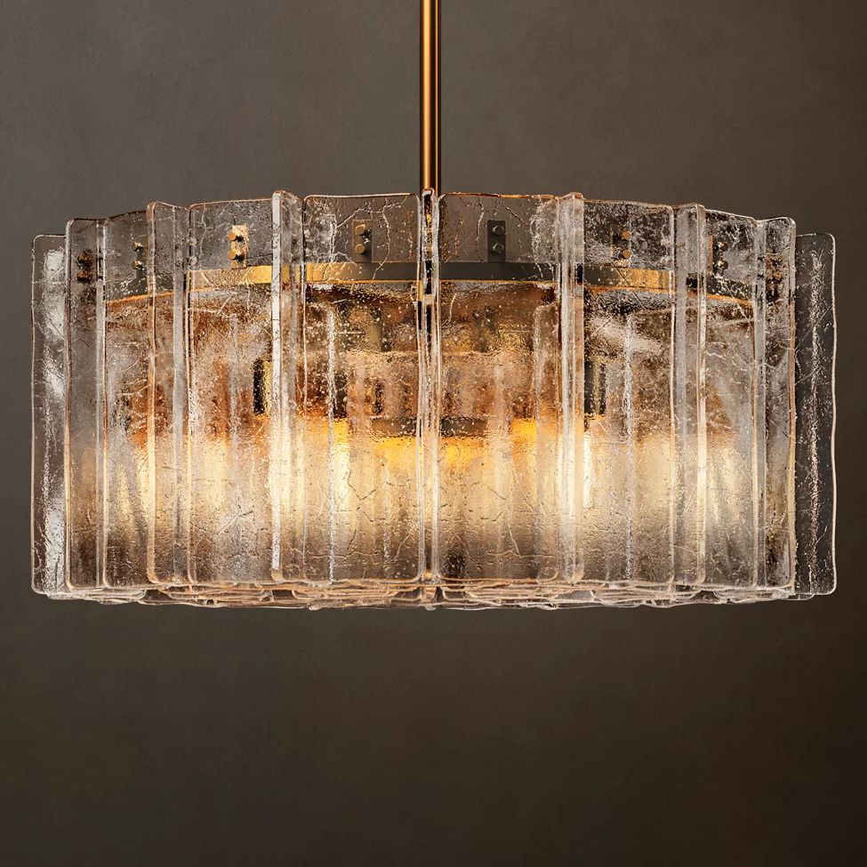 Lattice Module Glass Round Chandelier 37"